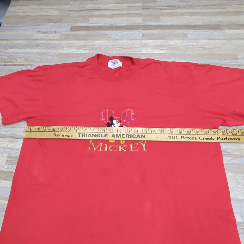 Vintage Single Stitch Disney Mickey Mouse Shirt Size XL Red Made in USA - Picture 6 of 9